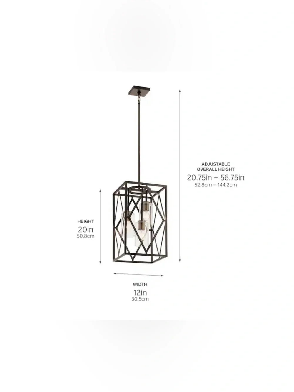 New Kichler Solander olde bronze Modern Geometric Pendant Light